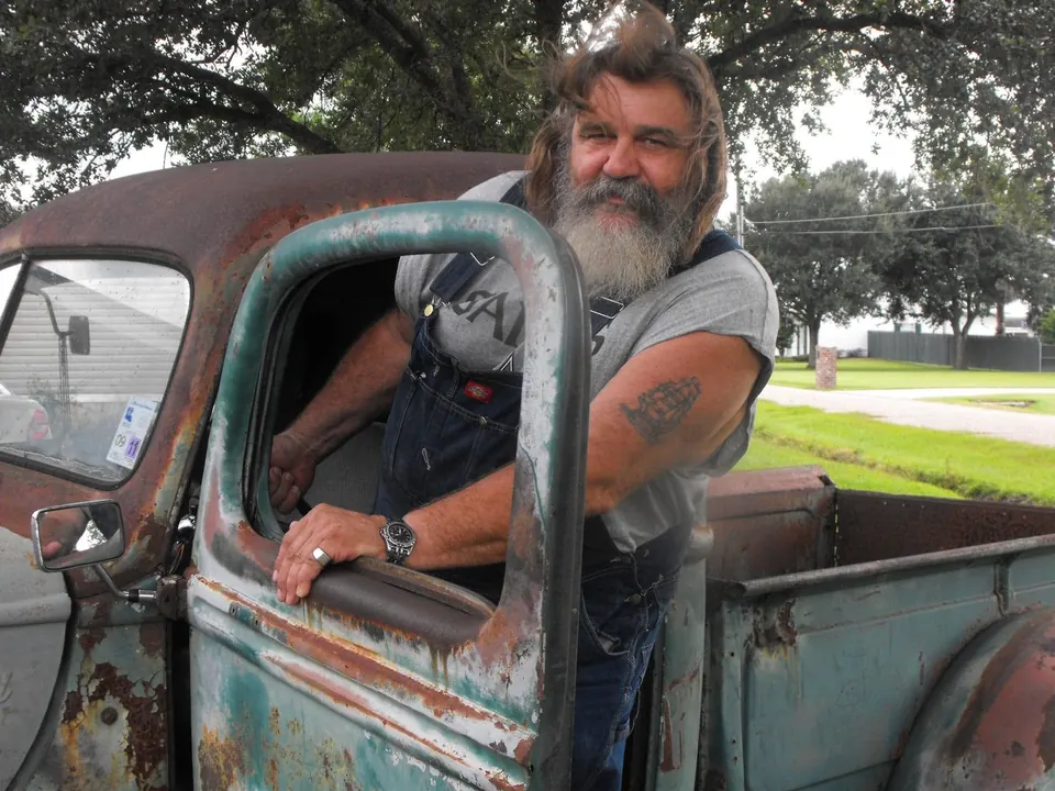 A local legend in an old truck